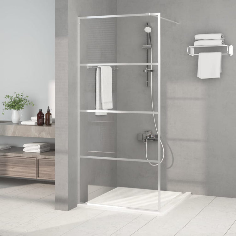 Vidaxl begehete Duschwand 90x195 cm transparentes ESG-Glas Silber gefärbt