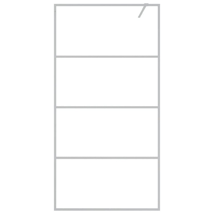 Vidaxl begehete Duschwand 100x195 cm transparentes ESG-Glas Silber gefärbt