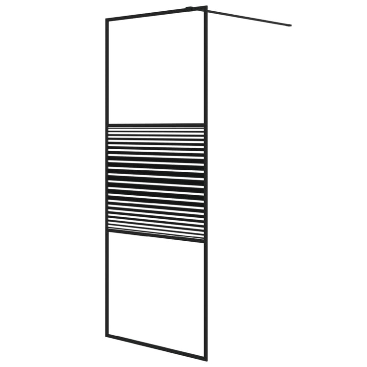 Vidaxl Walk-in Duschwand 80x195 cm transparentes ESG-Glas schwarz
