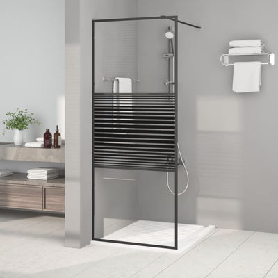 Vidaxl Walk-in Duschwand 80x195 cm transparentes ESG-Glas schwarz