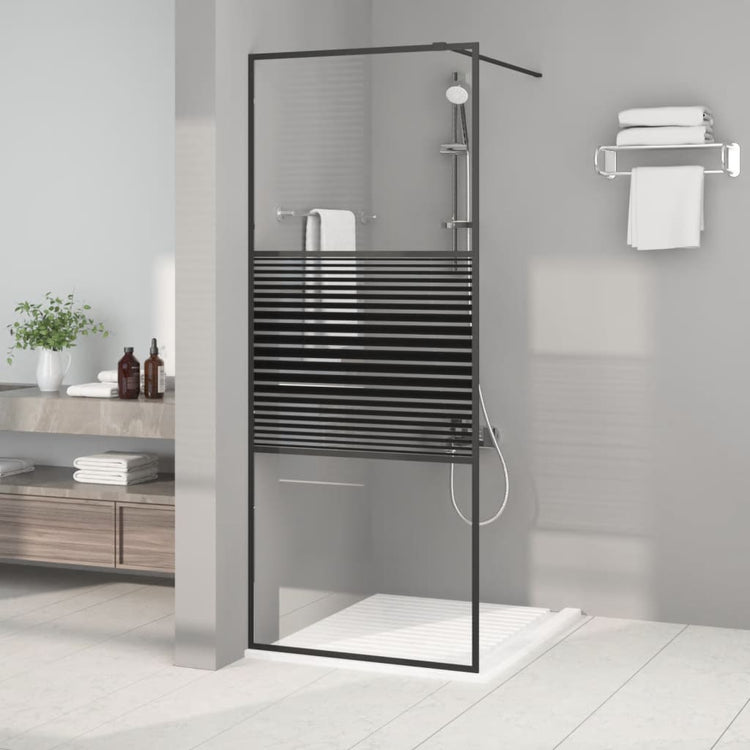 Vidaxl Walk-in Duschwand 80x195 cm transparentes ESG-Glas schwarz