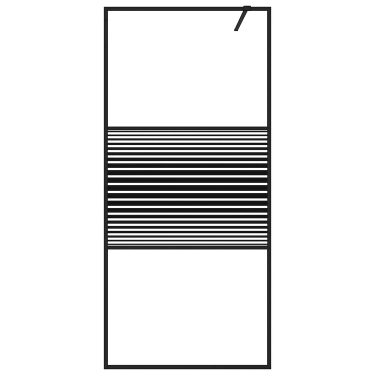 Vidaxl begehete Duschwand 90x195 cm transparentes ESG-Glas schwarz