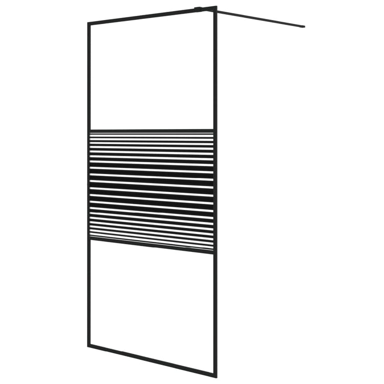 Vidaxl begehete Duschwand 100x195 cm transparentes ESG-Glas schwarz