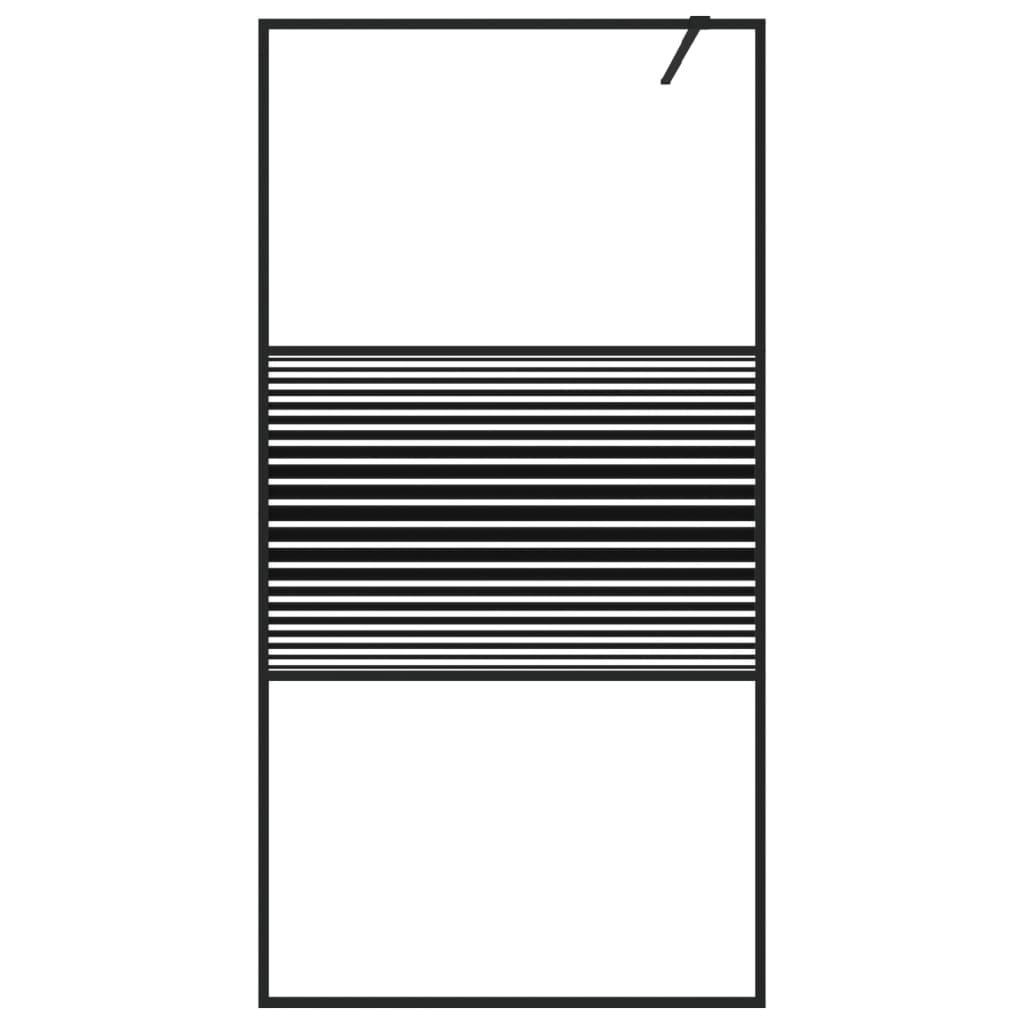 Vidaxl begehete Duschwand 100x195 cm transparentes ESG-Glas schwarz