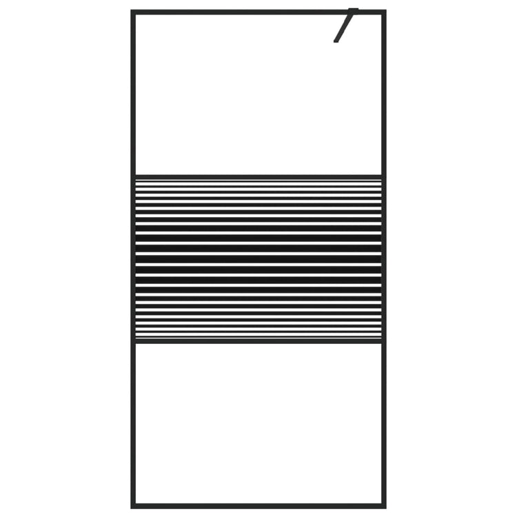 Vidaxl begehete Duschwand 100x195 cm transparentes ESG-Glas schwarz
