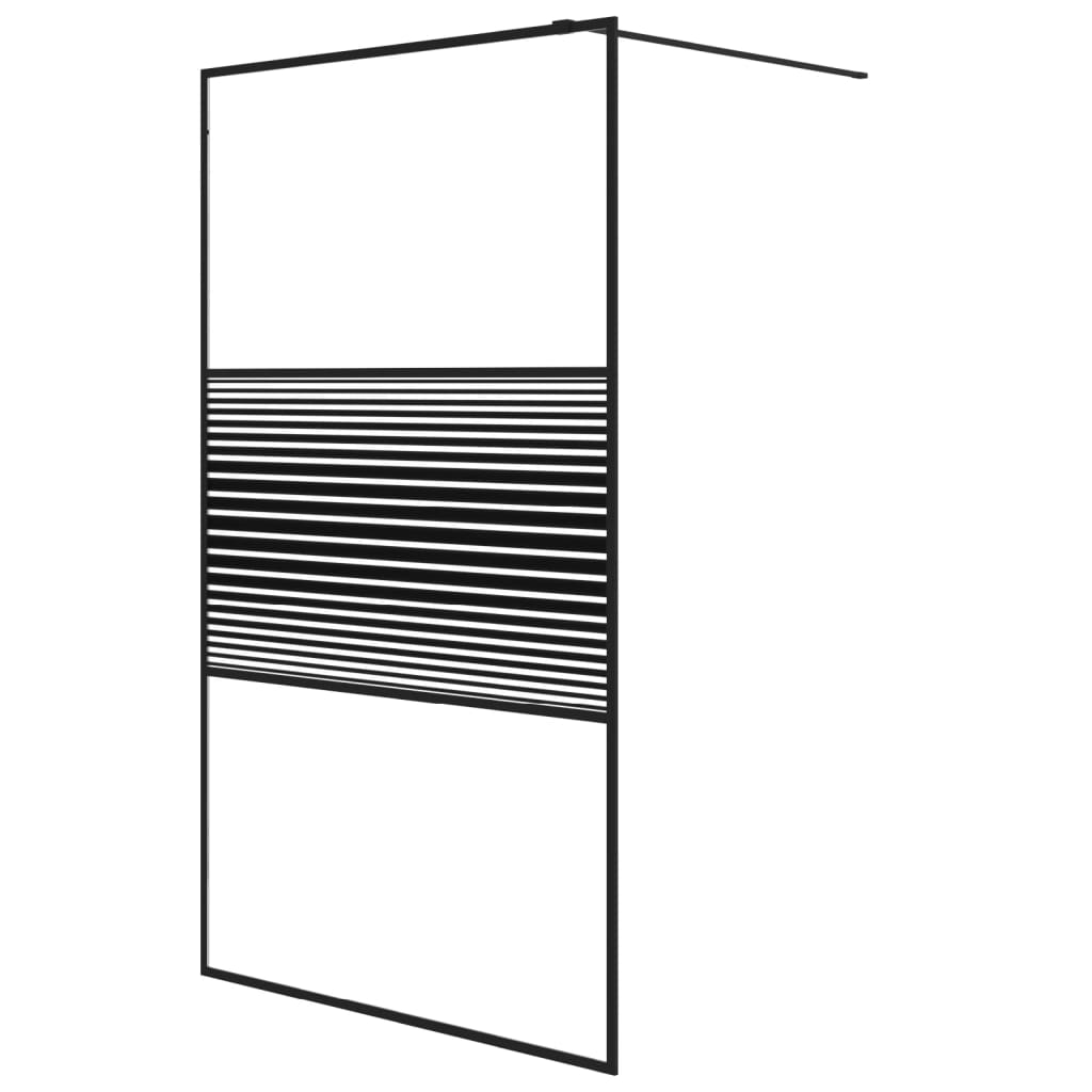 Vidaxl Walk-in Duschwand 115x195 cm transparentes ESG-Glas schwarz