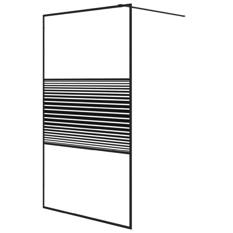 Vidaxl Walk-in Duschwand 115x195 cm transparentes ESG-Glas schwarz