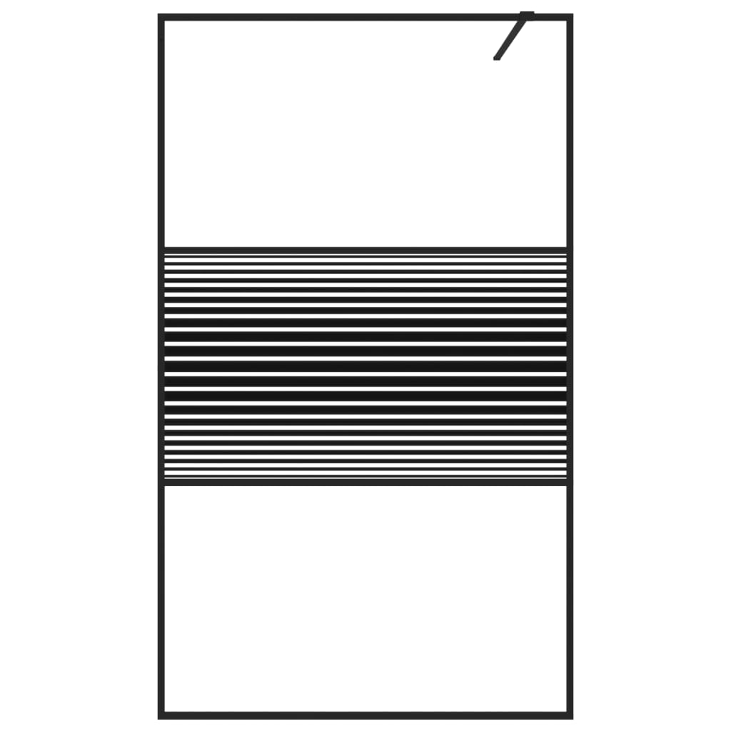 Vidaxl Walk-in Duschwand 115x195 cm transparentes ESG-Glas schwarz