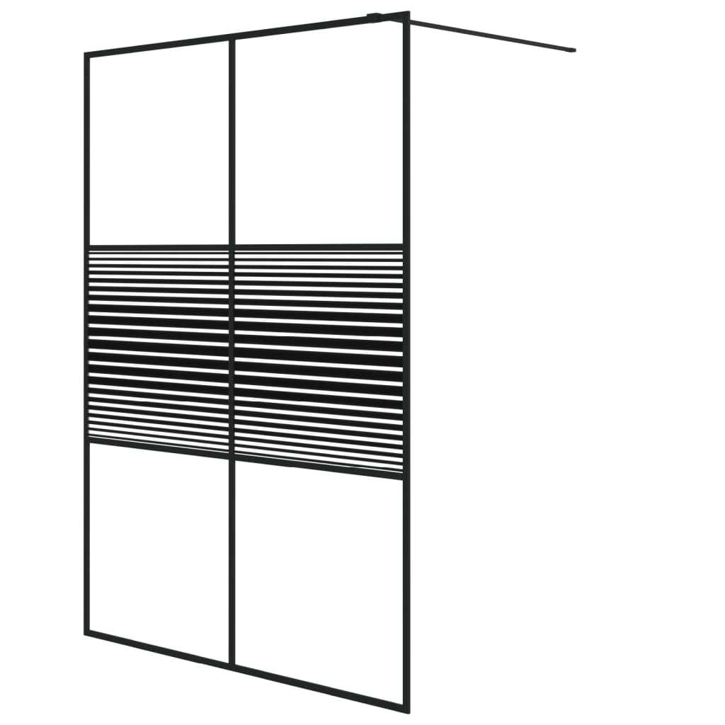 Vidaxl begehete Duschwand 140x195 cm transparentes ESG-Glas schwarz