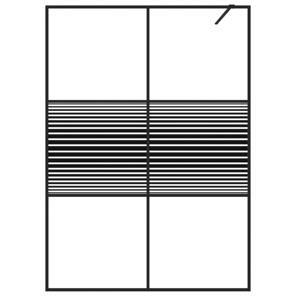 Vidaxl begehete Duschwand 140x195 cm transparentes ESG-Glas schwarz