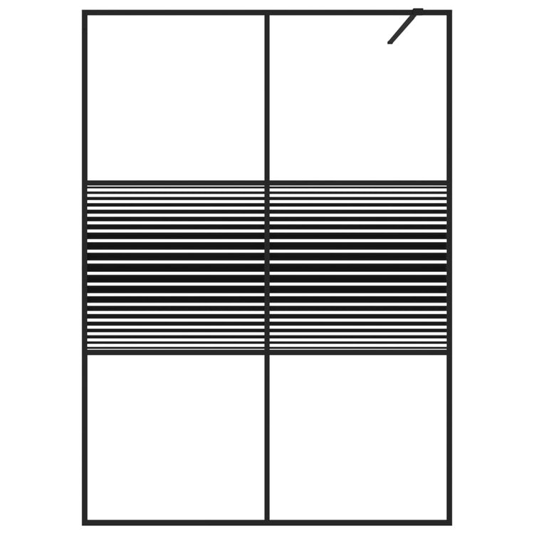 Vidaxl begehete Duschwand 140x195 cm transparentes ESG-Glas schwarz
