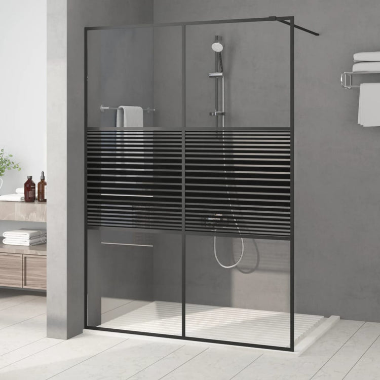 Vidaxl begehete Duschwand 140x195 cm transparentes ESG-Glas schwarz