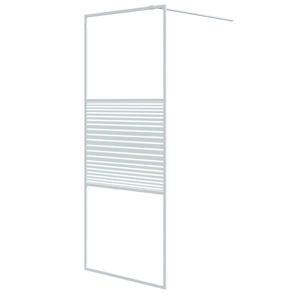 Vidaxl begehete Duschwand 80x195 cm Transparent ESG Glasweiß