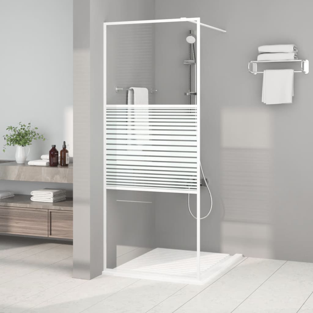 Vidaxl begehete Duschwand 80x195 cm Transparent ESG Glasweiß