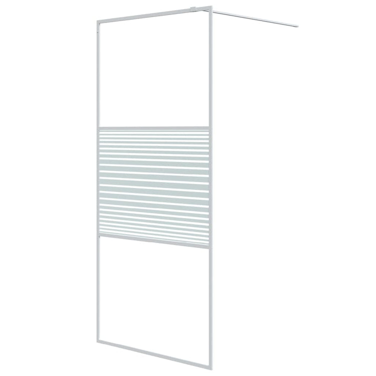 Vidaxl begehete Duschwand 90x195 cm transparentes ESG-Glas weiß