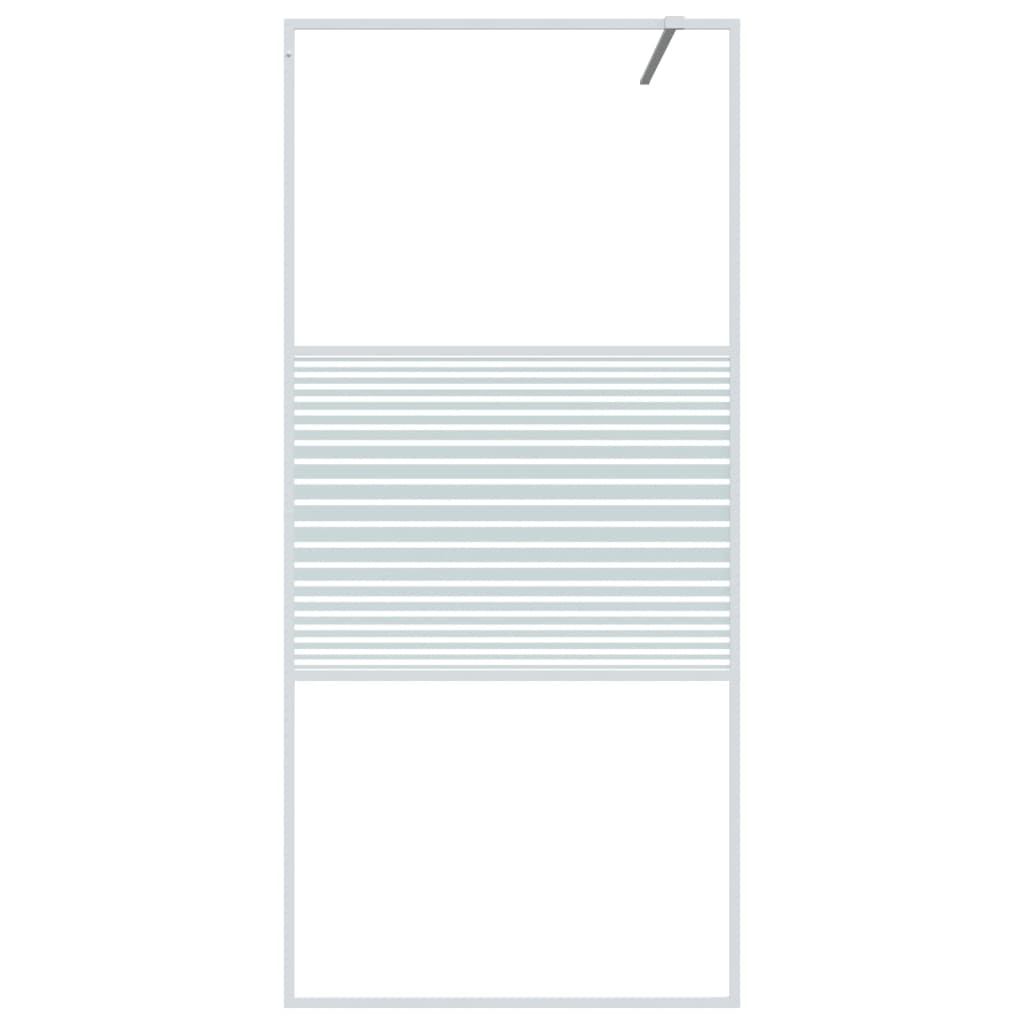 Vidaxl begehete Duschwand 90x195 cm transparentes ESG-Glas weiß