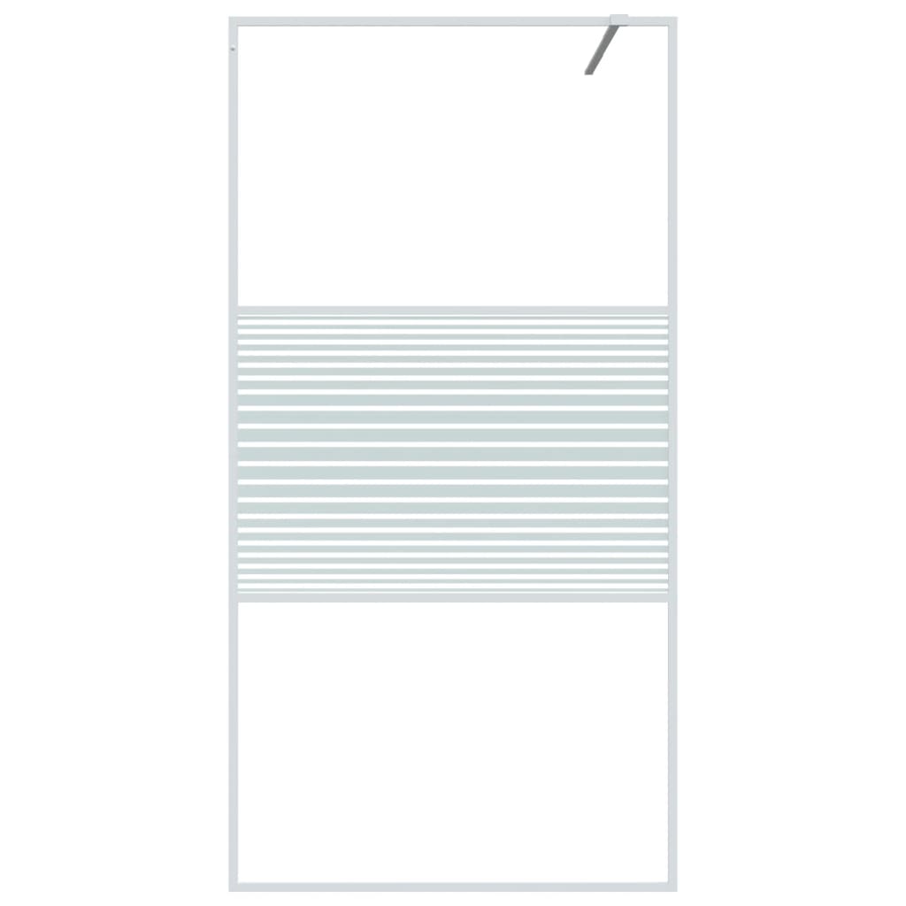 Vidaxl begehete Duschwand 100x195 cm transparentes ESG-Glas weiß