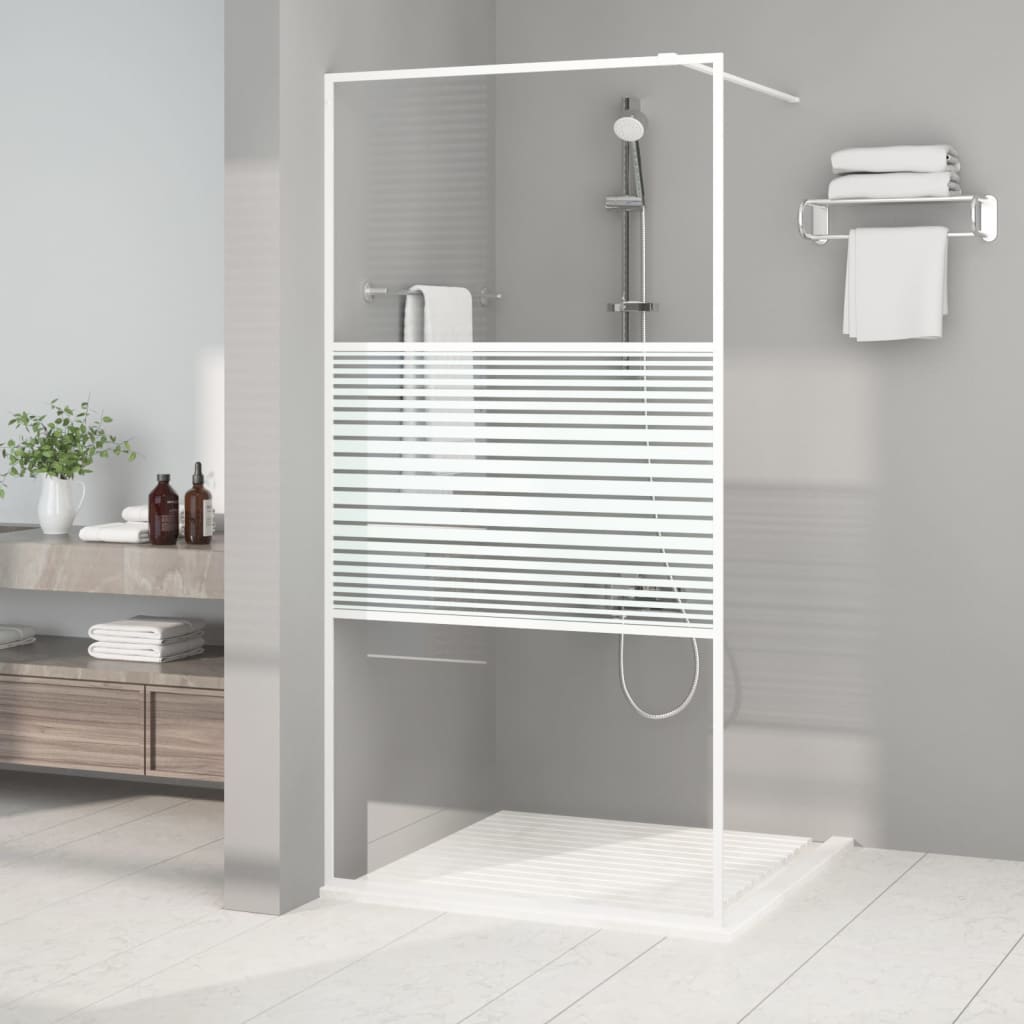 Vidaxl begehete Duschwand 100x195 cm transparentes ESG-Glas weiß