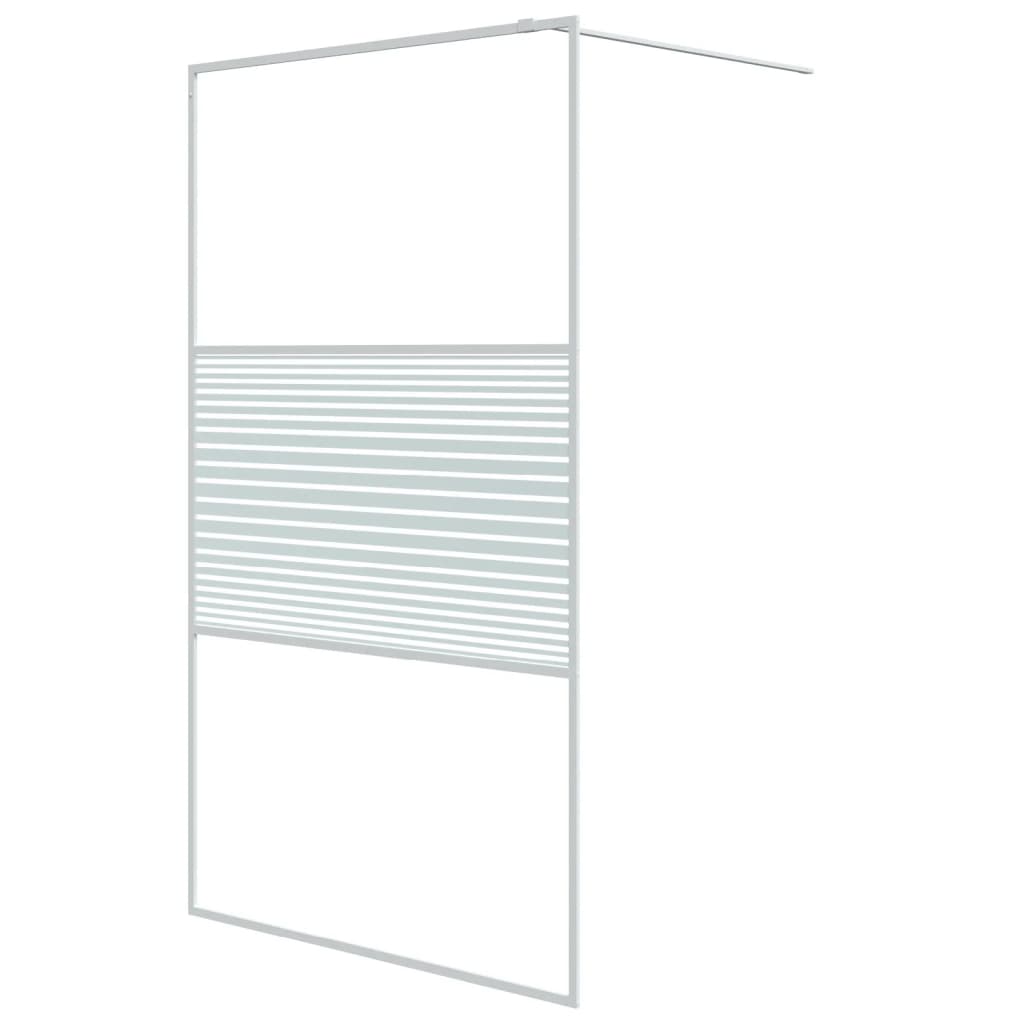 Vidaxl begehete Duschwand 115x195 cm transparentes ESG-Glas weiß