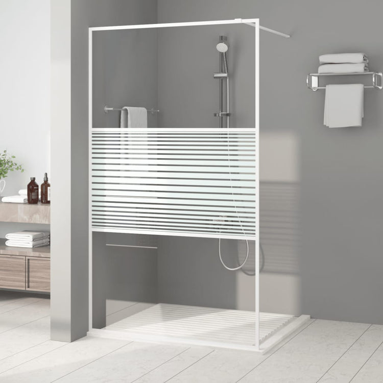 Vidaxl begehete Duschwand 115x195 cm transparentes ESG-Glas weiß