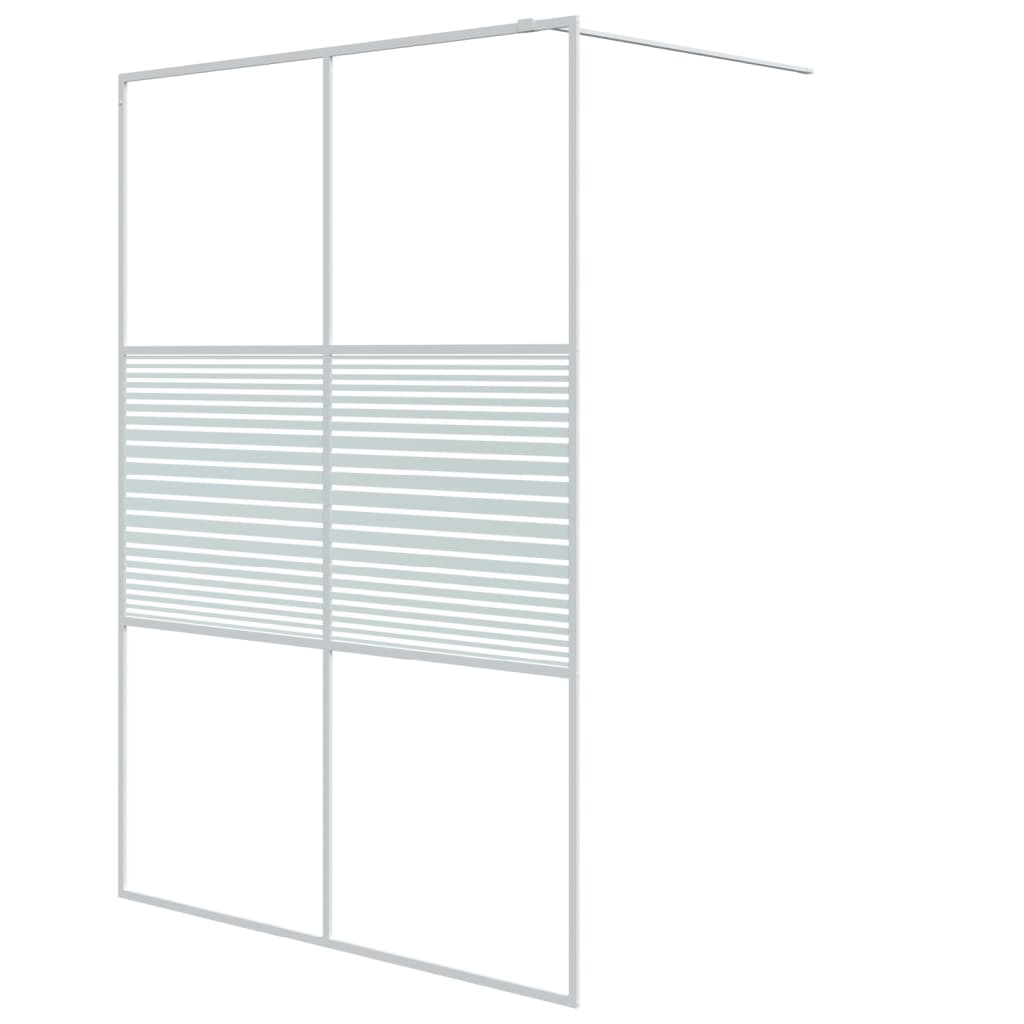 Vidaxl begehete Duschwand 140x195 cm transparentes ESG-Glas weiß