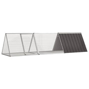 VidaXL Kaninchenkäfig Anthrazit 302,5x80,5x71 cm verzinkter Stahl - afbeelding 1