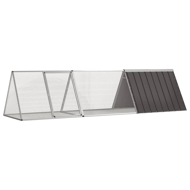 VidaXL Kaninchenkäfig Anthrazit 302,5x80,5x71 cm verzinkter Stahl