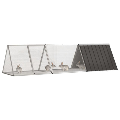 VidaXL Kaninchenkäfig Anthrazit 302,5x80,5x71 cm verzinkter Stahl