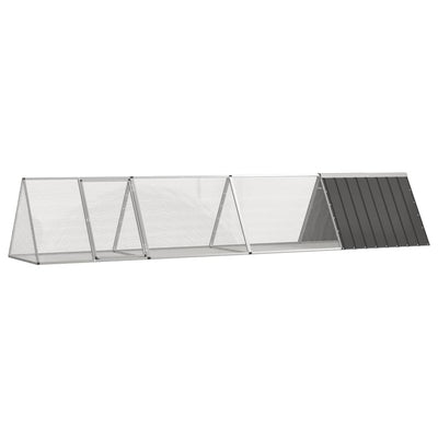 Vidaxxl Kaninchenstall 403,5x80,5x71 cm verzinkter Stahl Anthrazit