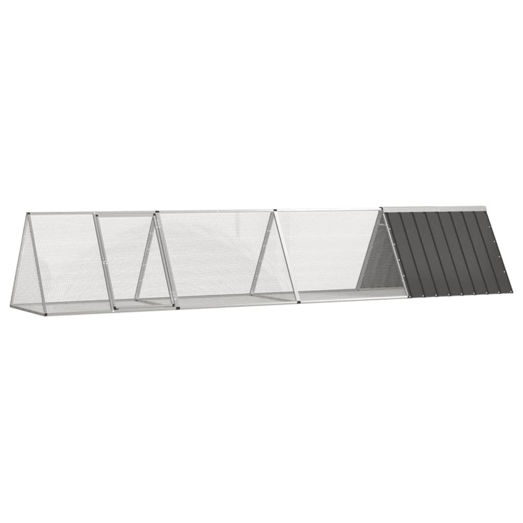 Vidaxxl Kaninchenstall 403,5x80,5x71 cm verzinkter Stahl Anthrazit