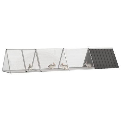 Vidaxxl Kaninchenstall 403,5x80,5x71 cm verzinkter Stahl Anthrazit