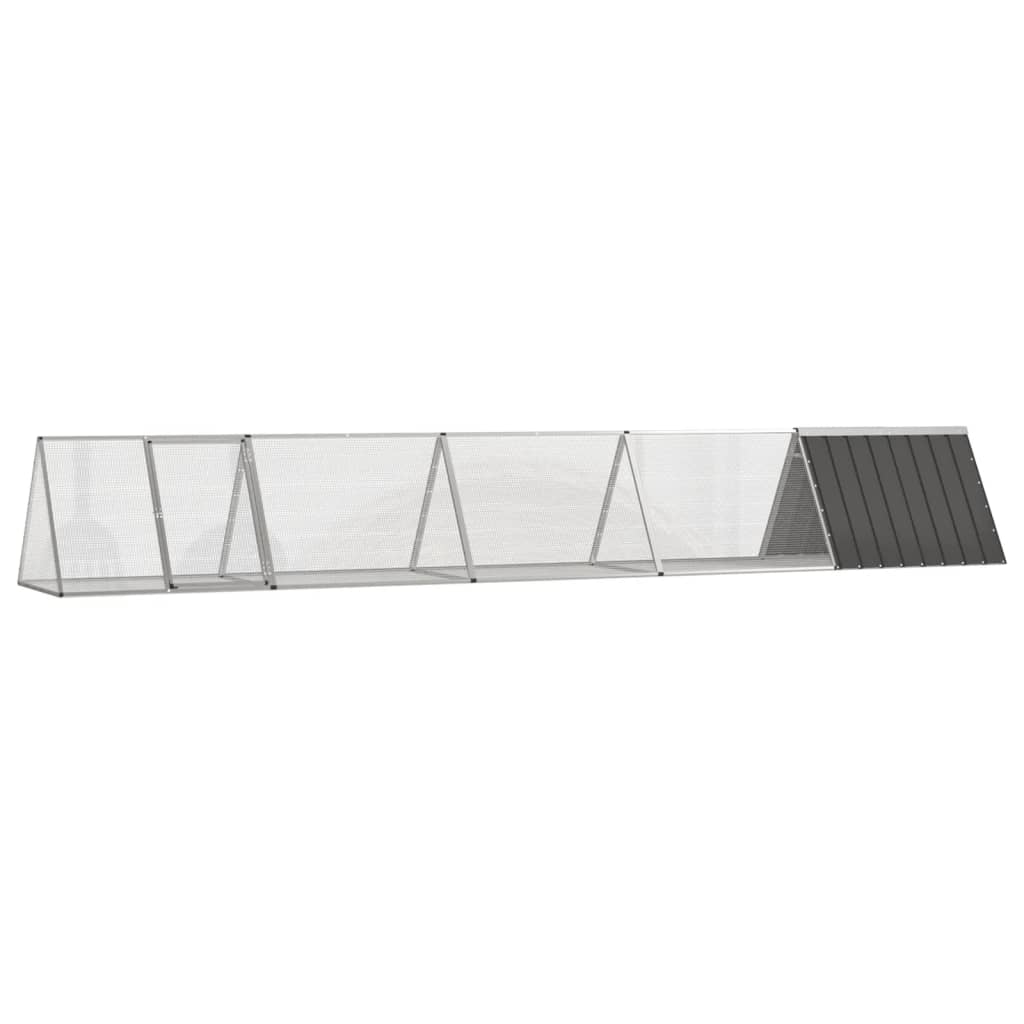 Vidaxxl Kaninchenstall 504,5x80,5x71 cm verzinkter Stahl Anthrazit