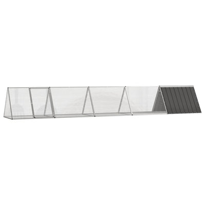 Vidaxxl Kaninchenstall 504,5x80,5x71 cm verzinkter Stahl Anthrazit