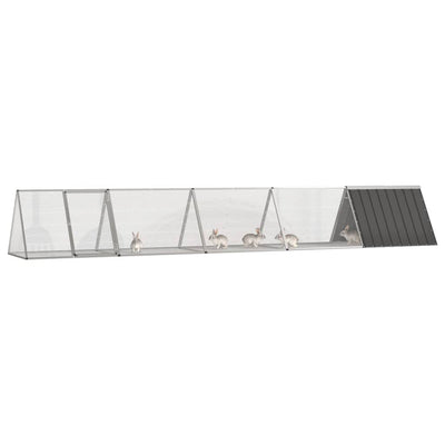 Vidaxxl Kaninchenstall 504,5x80,5x71 cm verzinkter Stahl Anthrazit