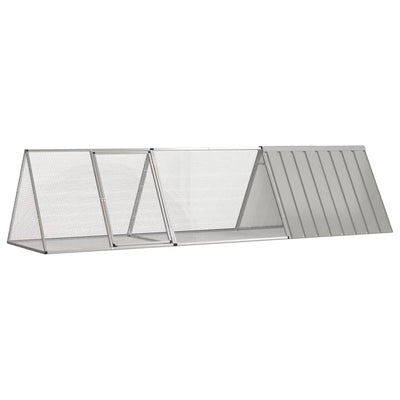 Vidaxx Kaninchenkäfig grau 302,5x80,5x71 cm verzinkter Stahl