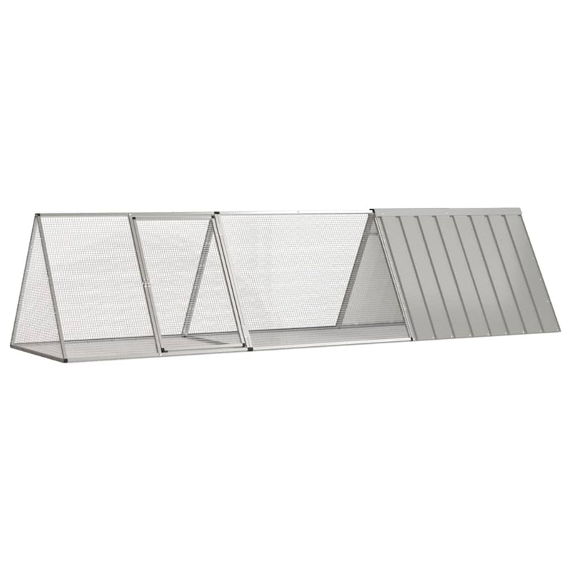 Vidaxx Kaninchenkäfig grau 302,5x80,5x71 cm verzinkter Stahl