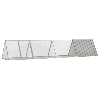 Vidaxxl Kaninchenstall 403,5x80,5x71 cm verzinkter Stahl grau