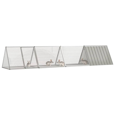 Vidaxxl Kaninchenstall 403,5x80,5x71 cm verzinkter Stahl grau