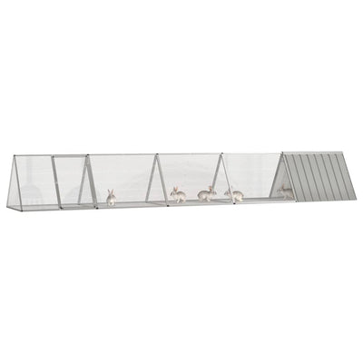 Vidaxxl Kaninchenstall 504,5x80,5x71 cm verzinkter Stahl grau