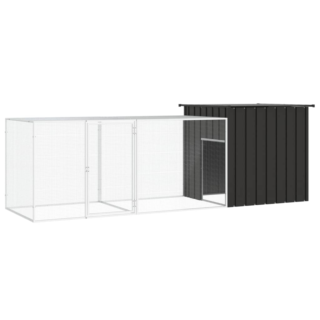 Vidaxl Chicken Coop 300x91x100 cm verzinkter Stahl -Anthrazit -Verschärfen