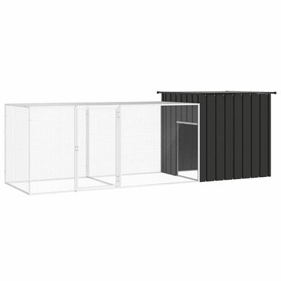 Vidaxl Chicken Coop 300x91x100 cm verzinkter Stahl -Anthrazit -Verschärfen
