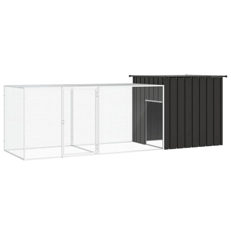 Vidaxl Chicken Coop 300x91x100 cm verzinkter Stahl -Anthrazit -Verschärfen