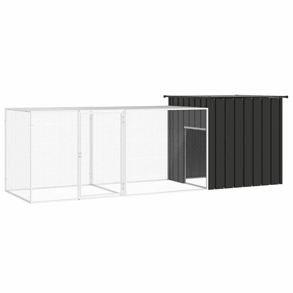 Vidaxl Chicken Coop 300x91x100 cm verzinkter Stahl -Anthrazit -Verschärfen