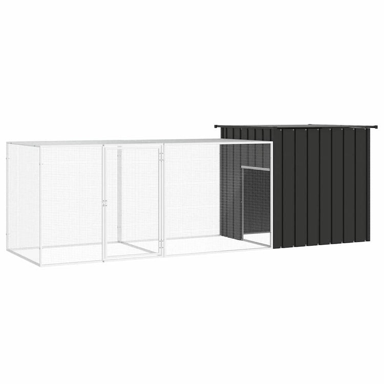 Vidaxl Chicken Coop 300x91x100 cm verzinkter Stahl -Anthrazit -Verschärfen