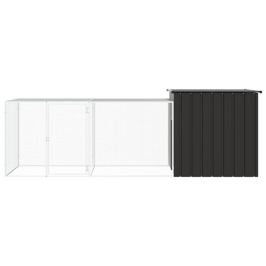 Vidaxl Chicken Coop 300x91x100 cm verzinkter Stahl -Anthrazit -Verschärfen