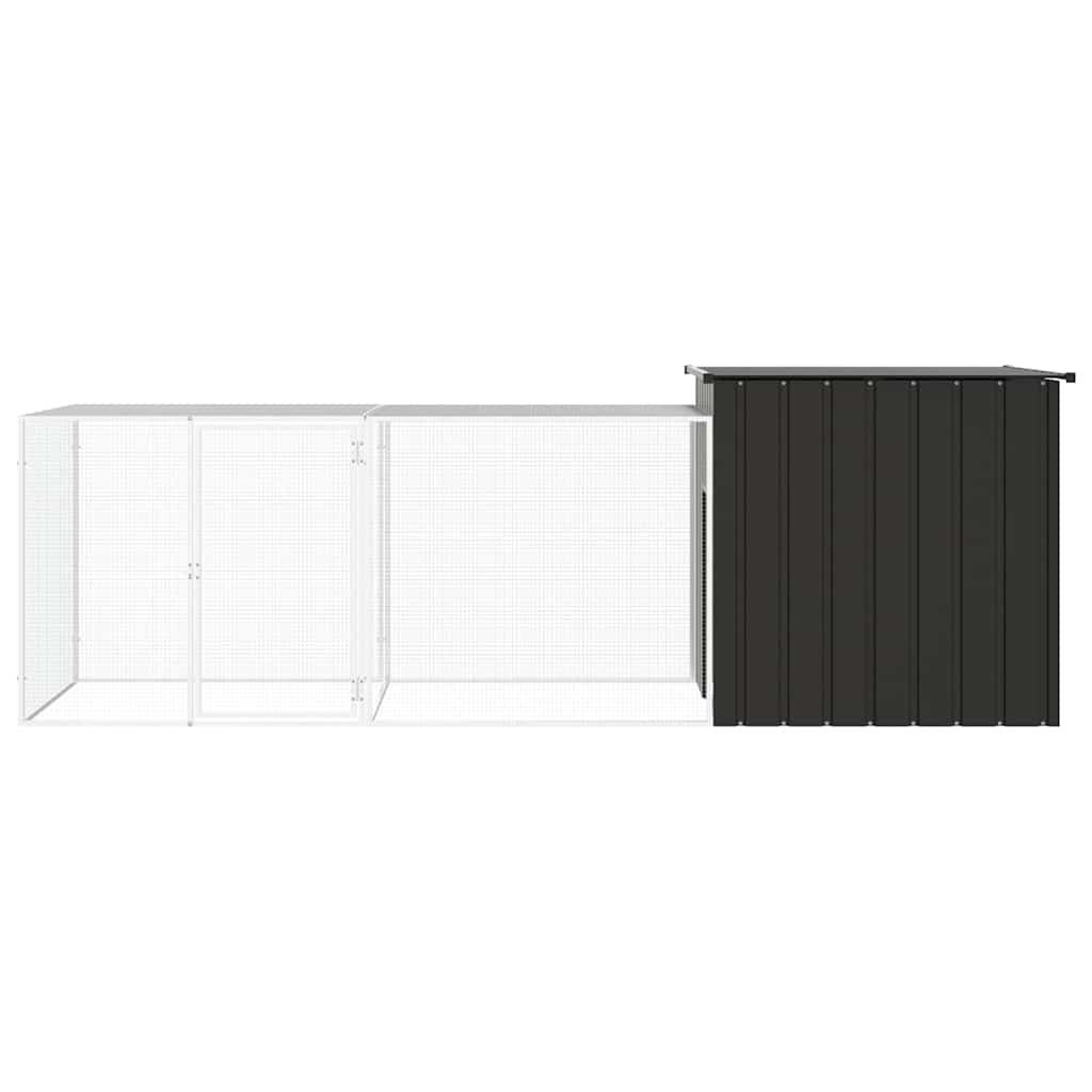 Vidaxl Chicken Coop 300x91x100 cm verzinkter Stahl -Anthrazit -Verschärfen