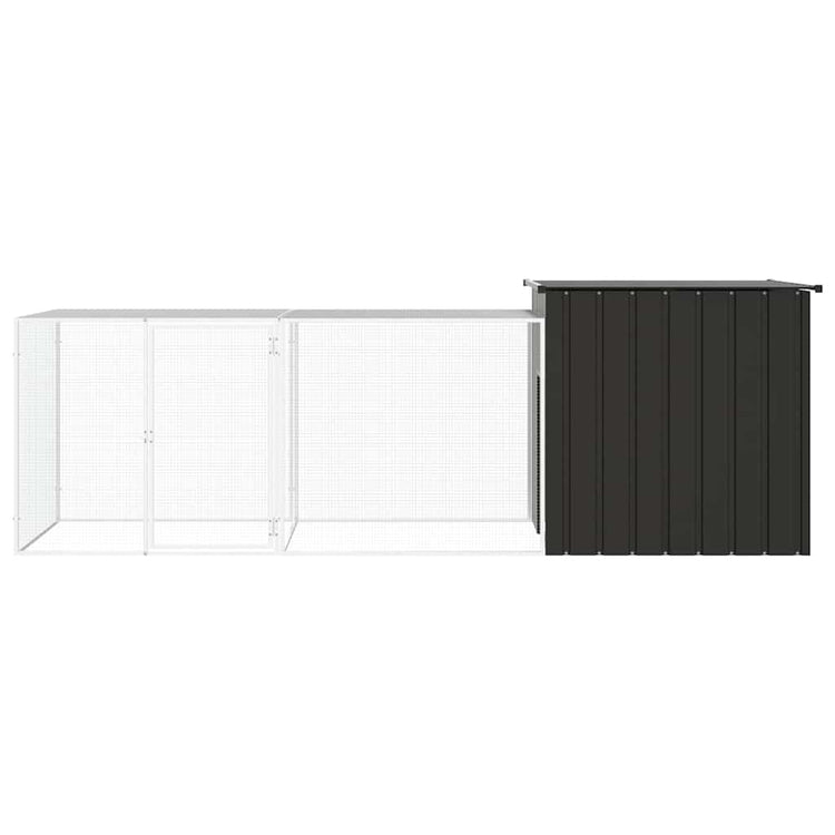Vidaxl Chicken Coop 300x91x100 cm verzinkter Stahl -Anthrazit -Verschärfen