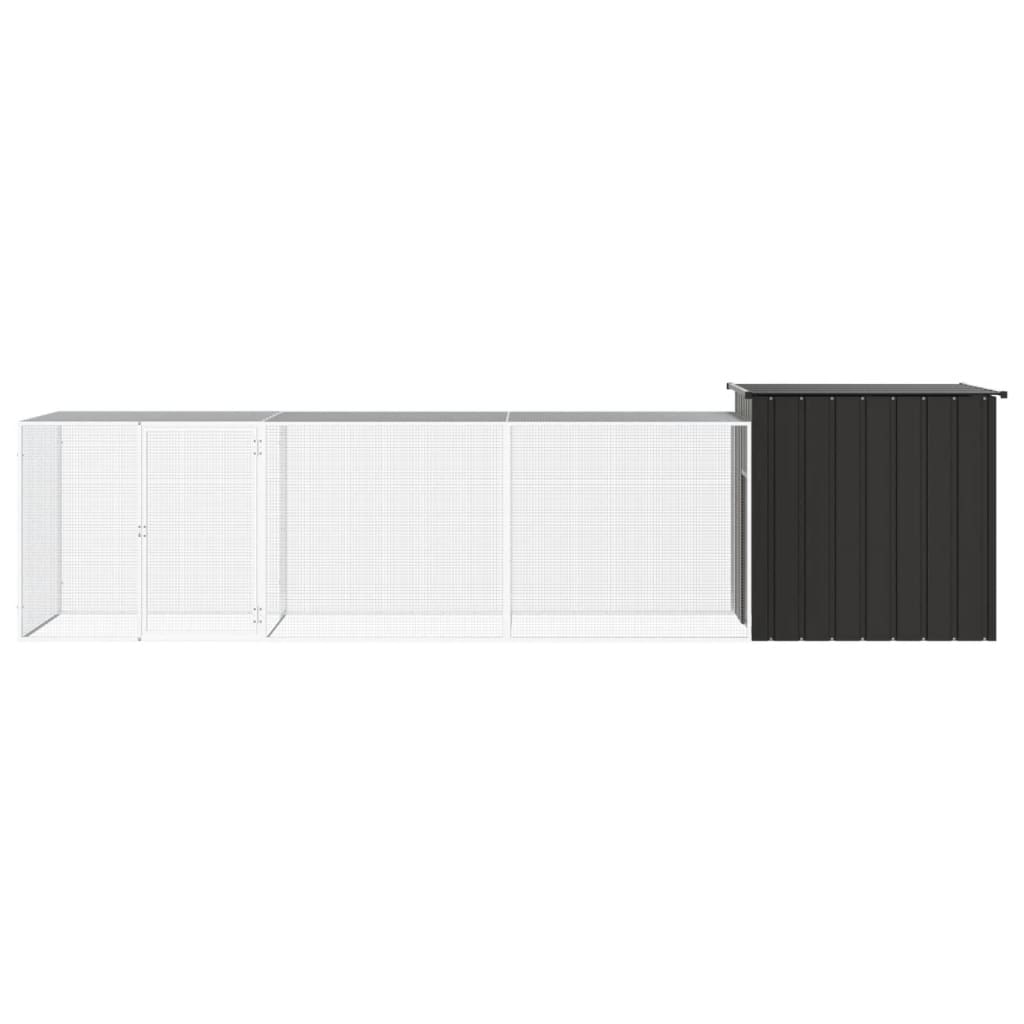 Vidaxl Chicken Coop 400x91x100 cm verzinkter Stahl -Anthrazit -Verschärfen