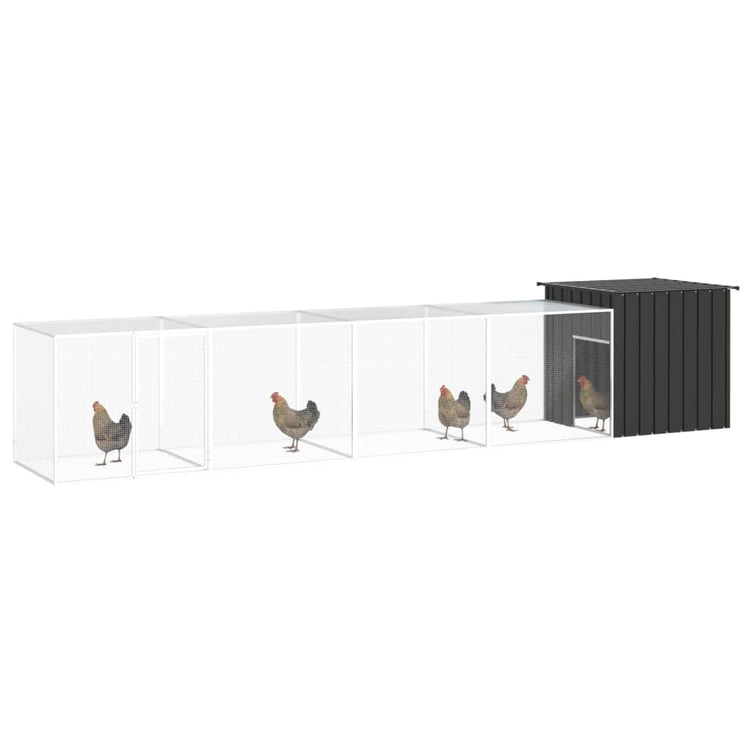 Vidaxl Chicken Coop 500x91x100 cm verzinkter Stahl -Anthrazit -Verschärfen
