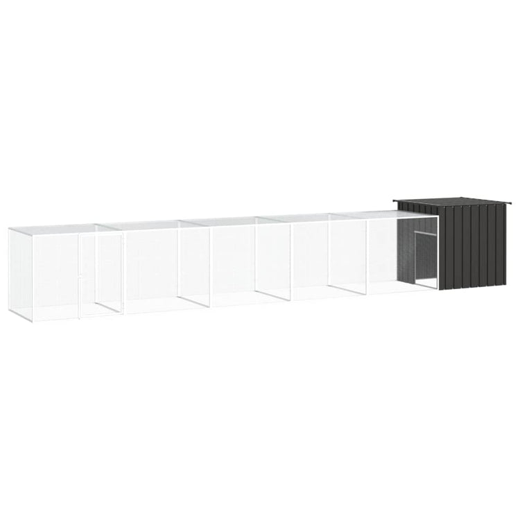 Vidaxl Chicken Coop 600x91x100 cm verzinkter Stahl -Anthrazit -Verschärfen